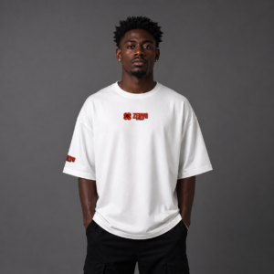 art statue print oversized white t shirt (2)