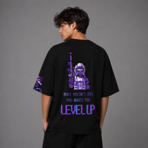 level up gamer pixel oversized t shirt (2)