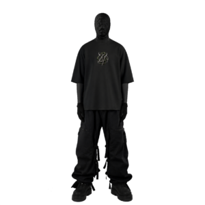 medusa gothic print oversized black tee